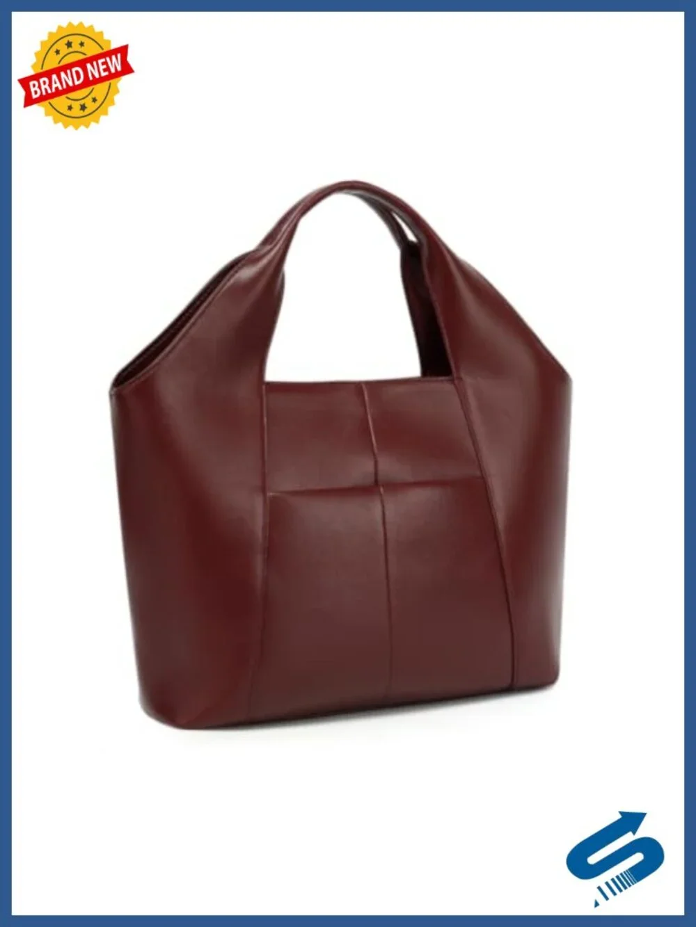 Vegan Leather Shoulder Bag Satchel Handbag with Multi Pockets Adjustable Strap